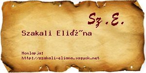 Szakali Eliána névjegykártya
